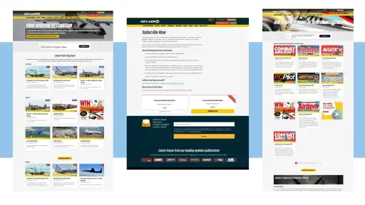 screenshots of website