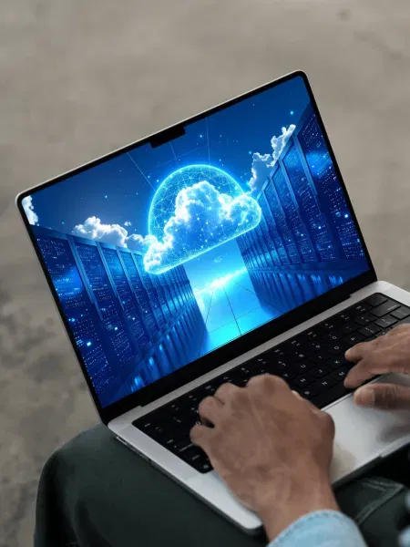 laptop with cloud image